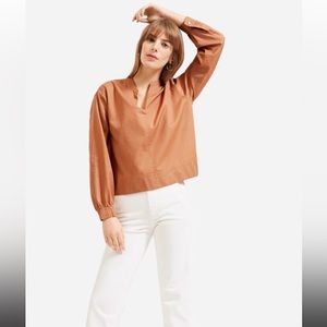 Everlane Split Neck Silky Cotton Blouse, size 12. Never worn!